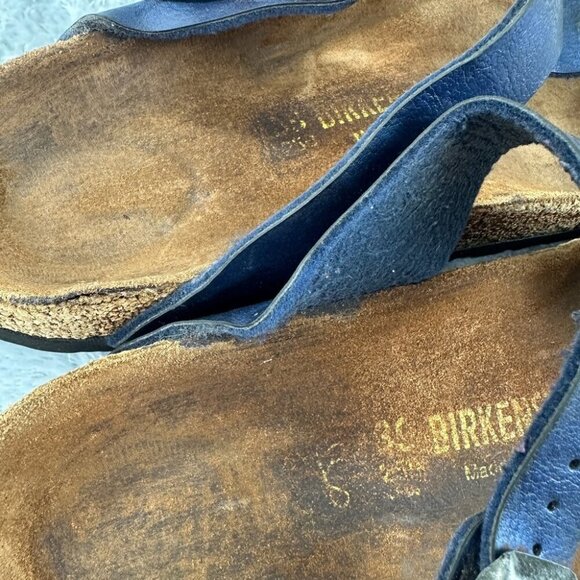 Birkenstock Gizeh Blue Leather Thong Women’s Size 39 EU - Picture 8 of 10